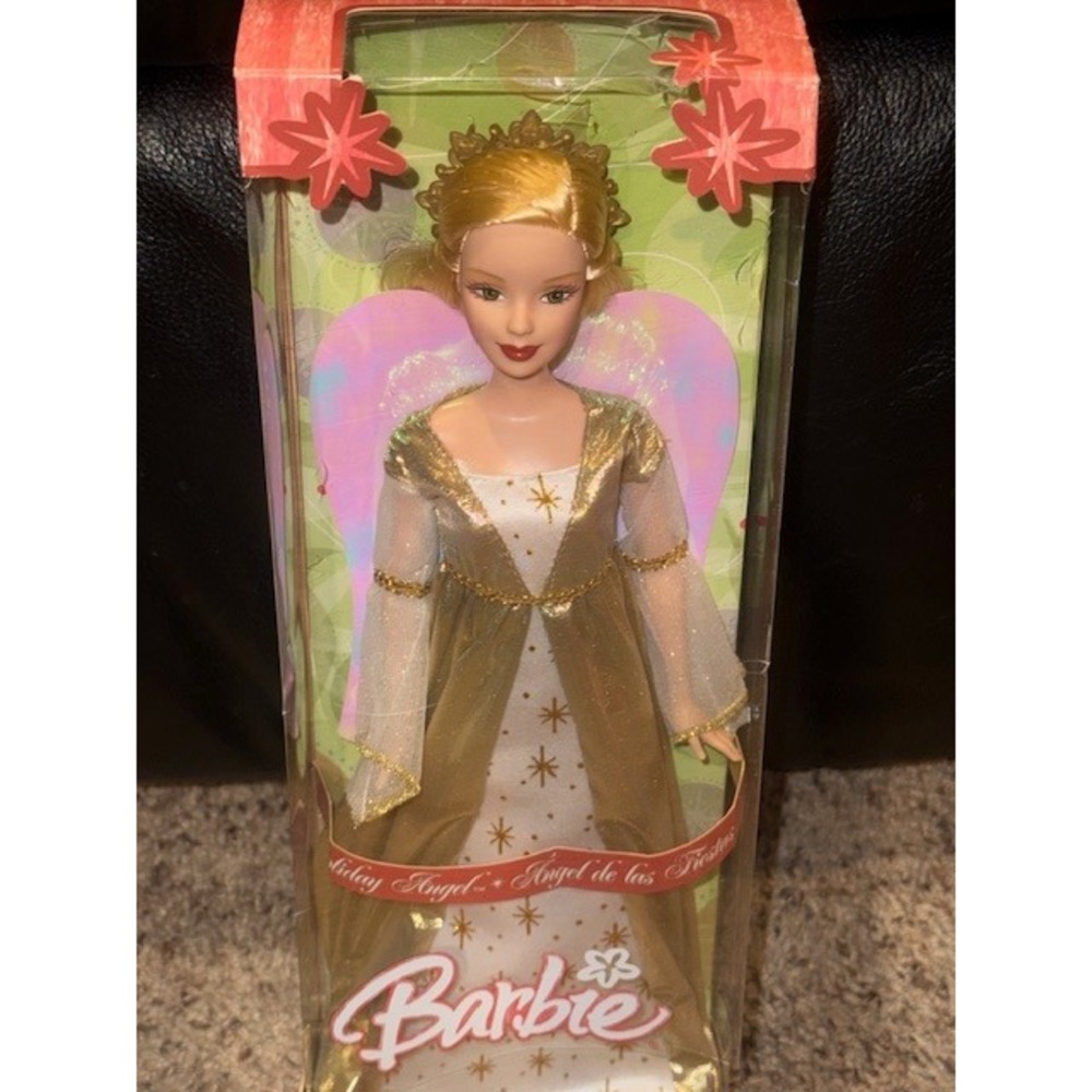 Holiday Angel Barbie Doll Angel de las Fiestas Blonde Hair in Box 2001‎ NRFB - Picture 2 of 9